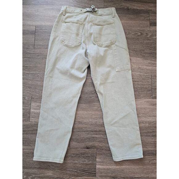 Old Navy Curvy Extra High Rise Sky Hi Straight Pants Women’s 8 Beige Utility - Picture 3 of 11